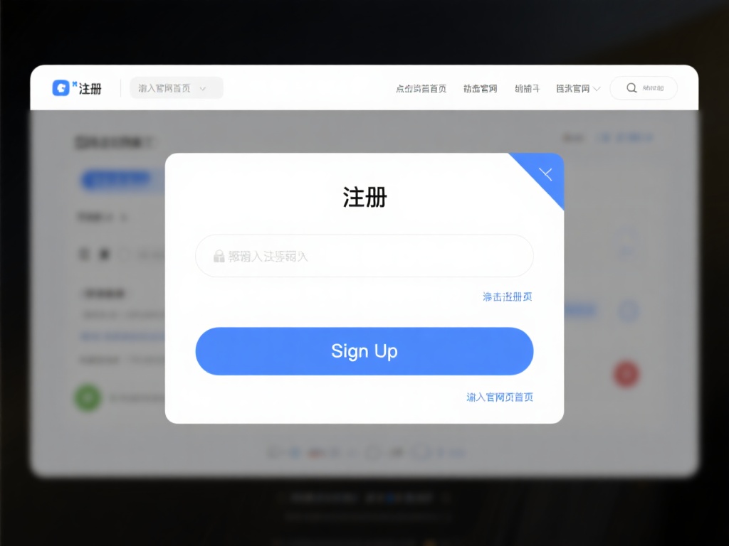 点击注册按钮
进入官网首页后，通常在页面右上角或